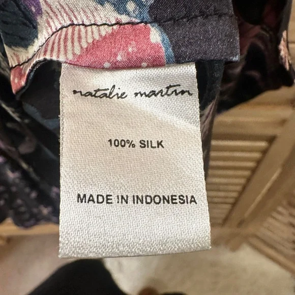 NATALIE MARTIN Fiore Maxi Dress in Lotus Print Black size L